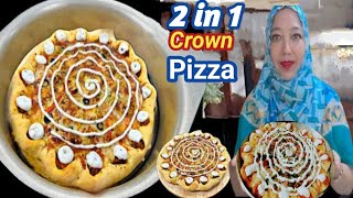 Crown Crest Pizza l With Homemade Pizza Dough, Pizza Sauce And White Pizza Topping Sauce