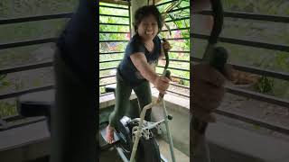 EXERCISE ROUTINE #mysister #excercise #cycling #healthylifestyle #behappy #stressfree #funnyvideo