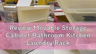 Review Movable Storage Cabinet Bathroom Kitchen Laundry Rack Tissue Toilet Roll Holder Drawer Cupbo