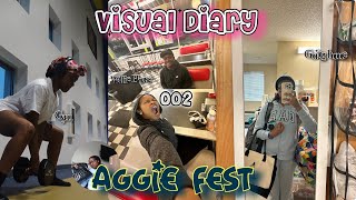 VISUAL DIARY 002 Aggie Fest | (Waffle House, Block Party, Unboxing haul, Moving out?!?) ✩°｡⋆⸜ 🎧✮