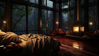 Cozy room with rain sound for sleep  ASMR Rain