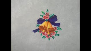 christmas bell rangoli.with beautiful flower.Merry Christmas.