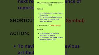 Tally Prime shortcut keys #viral#shortcut keys