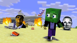 Zombie escapes from a plane crash. Herobrine, Nextbots, Huggy Wuggy Episodes Minecraft Animation