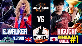 RANKED matches SF6 ▰ E.WALKER (M.BISON) VS HIGUCHI (GUILE) ▰ High Level Gameplay  streetfighter6