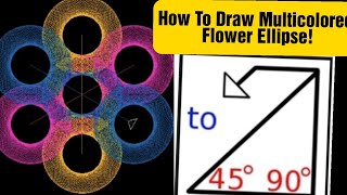 How To Draw Multicolor Flower Multi Ellipse in MSW Logo/ Multi color circle ellipse/Ellipse command