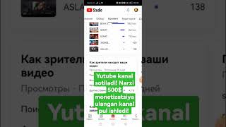 YUTUBE KANAL SOTILADI! ПРОДАЮ СВОЙ КАНАЛ!