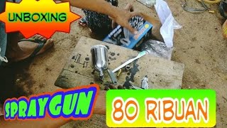 spraygun 80-ribuan, kecil, mudah dipakai & murah meriah.|| mengecat tak perlu mahal.|| painting #diy