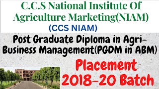 CCS NIAM Placement| MBA in Agribusiness Management| NIAM Placement| PGDM in Agribusiness Management