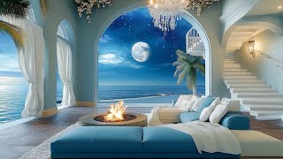 Nighttime Serenity at Luxury Resort ASMR 🌙 Ocean Breeze & Soft Waves ASMR for Ultimate Relaxation