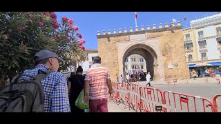 Walking towards the old city in Tunis, Tunisia. Heading towards Bab el Bahr entrance gate.