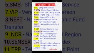 Important full forms for competitive exams /Gk for competitive exams