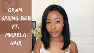 GRWM: SPRING BOB LOOK ft. MIKAELA HAIR | HOW TO LAY A FRONTAL LACE WIG | South African YouTuber