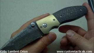 Kirby Lambert Orion IKBS Folder Damascus Knife