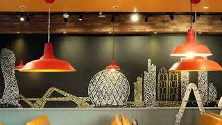 Denny's skyline mural