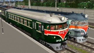 Электропоезда Эр2к-980 «Лахта» и Эр2к-901 «Юность» в игре Trainz 2012