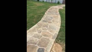 Patio and pathway to lake