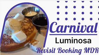 Revisit MDR booking on the Carnival HUB App with menu examples @julescruisecompanion