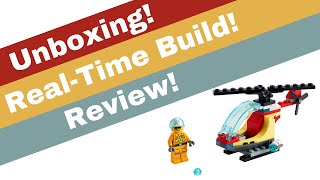 LEGO City Fire Helicopter Promo Set Unboxing, Real-Time Build, and Review! (Set 30566)