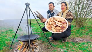 piroshki | Cooking in nature and making piroshki | The best piroshki recipe | Chicken piroshki