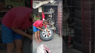 Nail in car tire repair