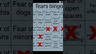 Fear bingo #viral #fypシ #trend #youtubeshorts