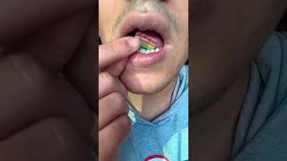 ASMR Eating mini rainbow sour bites