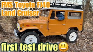 RC FMS Toyota FJ40 Land Cruiser 1/10 first test drive off road rally