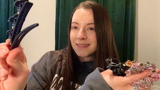 ASMR Putting Clips in Your Hair (real hair sounds)