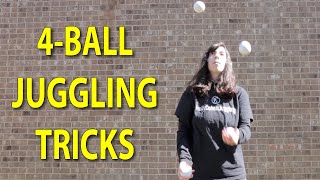 16 Easy 4-Ball Juggling Tricks (with slow motion)