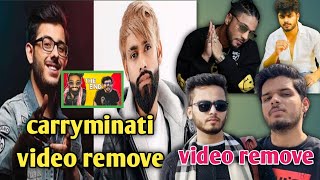 Carryminati video remove why ? | YouTube carryminati video remove | YouTube vs TikTok the end remove