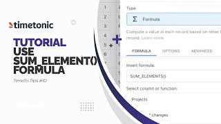 How to use SUM_ELEMENT() formula in TimeTonic