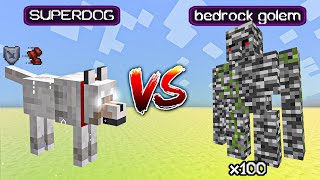 Superdog vs Bedrock Golem - Minecraft Mob Battle