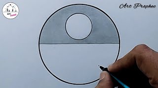 Easy Pencil Drawing - Landscape Drawing - Circle Drawings