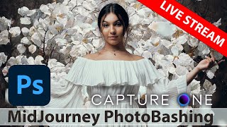 MidJourney + Photoshop [Photobashing LIVE STREAM] - AI Art Smash-up for Weekly AI Challenge