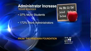 KTVT-DAL (CBS): Increase in Texas School Administrators Far Outpaces Student Enrollment