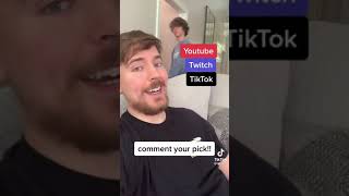 Mrbeast new TikTok comment your pick #mrbeast #comment #like