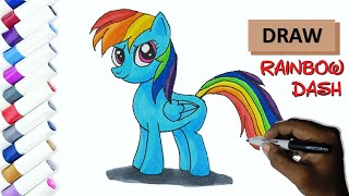 Drawing Rainbow Dash !!! How To Draw Rainbow Dash from My Little Pony