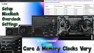 NICEHASH MINING OVERCLOCK SETTINGS WITH MSI AFTERBURNER! GPU NiceHash Mining Overclock Tutorial