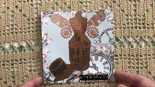 #WSArtClub  Steampunk page for mini art journal