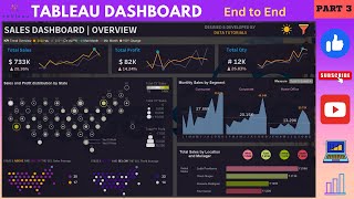 Tableau Dashboard from start to end (Part 3) | Sales Dashboard Overview | @datatutorials1 #tableau