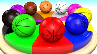 Basketballs Wheel Color Chart game Video for Toddlers Kids