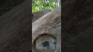 Our ancestors could fit in this tiny rock hole 😱 BigRock Preserve @NC,Charlotte #youtubeshorts hike