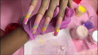 Rainbow ombré | NOTPOLISH unboxing 💕 | Acrylic nail tutorial