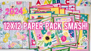 #CraftyGoals2024 12x12 Hobby Lobby Paper Pack Smash + Using Items From My Stash - Donation Cards!