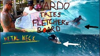 Chris Ward Tests Out Christian Fletcher's Board At Desert Point