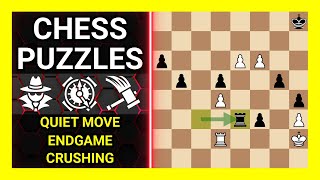 Chess Puzzles to Practice. Themes: Quiet move, Endgame, Crushing. Learn Chess