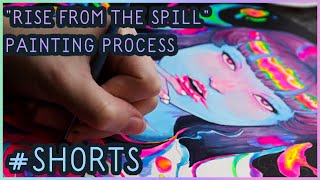 Neon Acrylic Painting Process ✦ Rise from the Spill #SHORTS