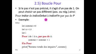 [ALGO1] Chap. 1 : Pseudo-code - Part. 3 : Si, Pour, Tant Que