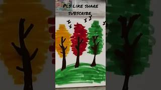 easy tree drawing #shortsvideo #shortsfeed